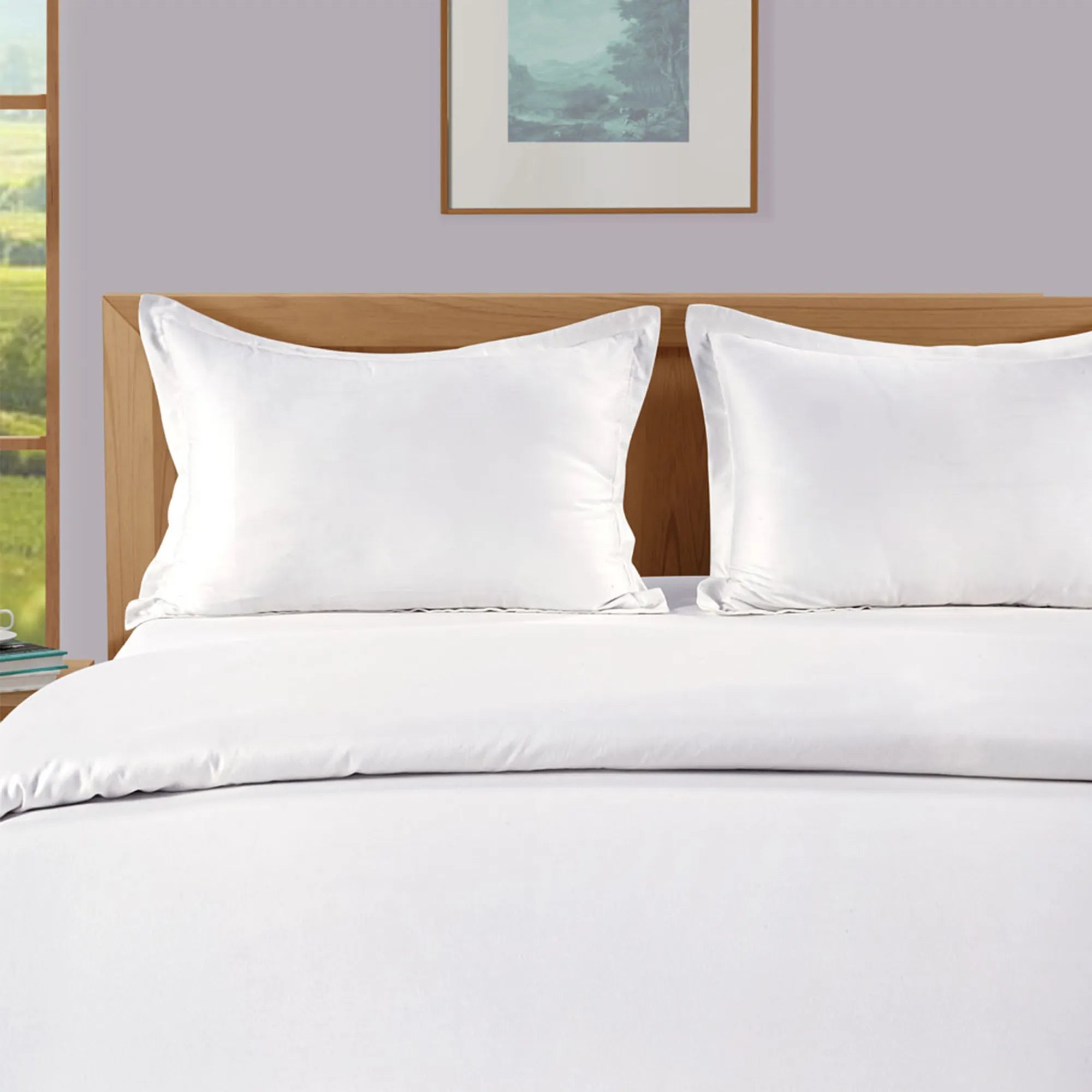 LAP OF LUXURY 400 TC WHITE PILLOW COVERS