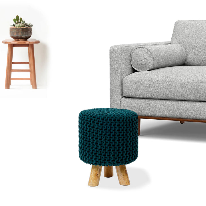 Tall Knitted Footstool