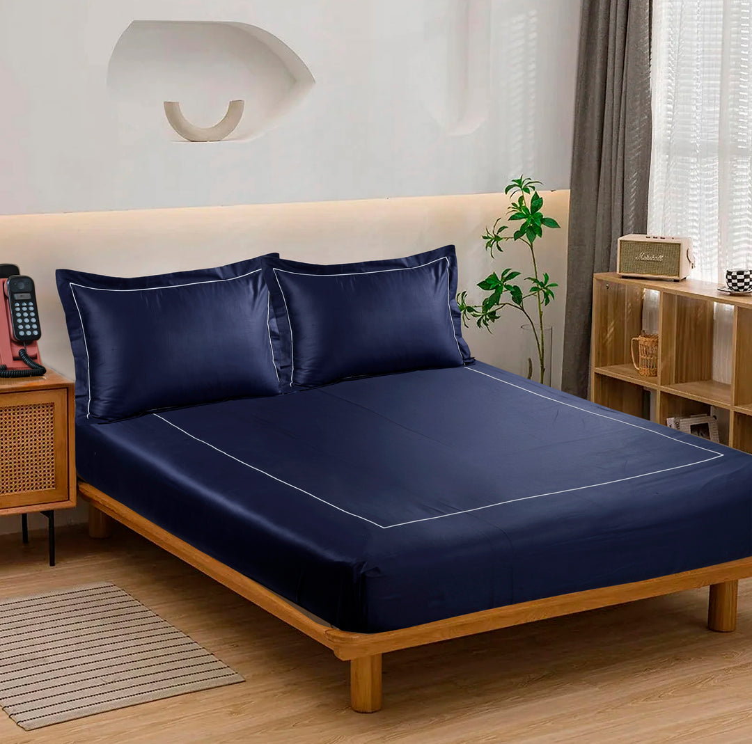 URBAN COUTURE - 300 TC  LINEN SET WITH LINE EMBROIDERY