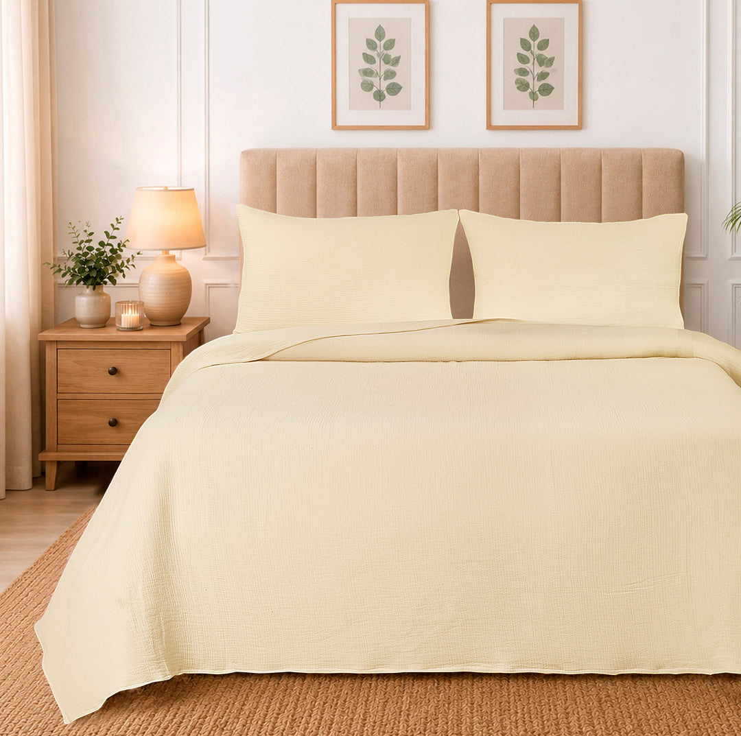 Plain Mulmul Bed Spread