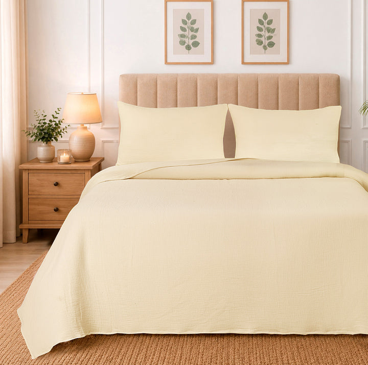 Plain Mulmul Bed Spread