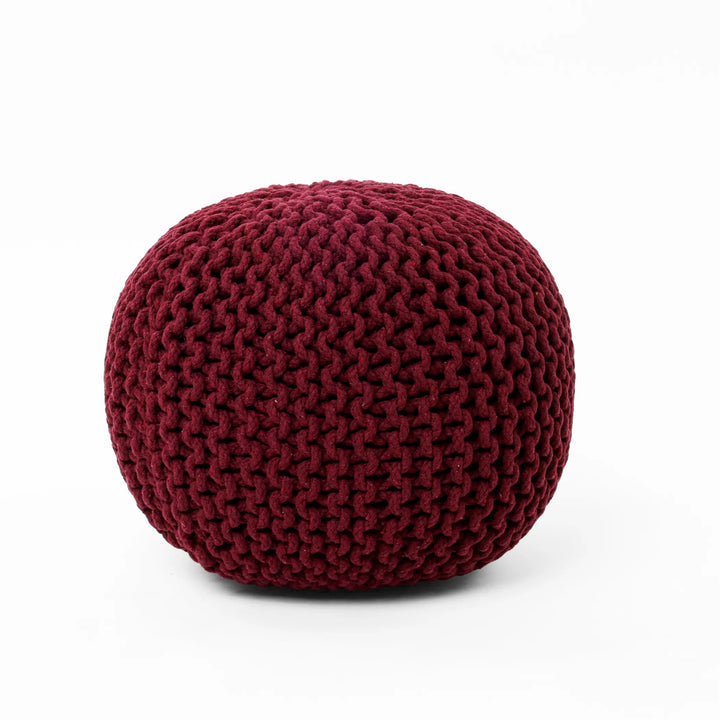 Round Knitted pouffe