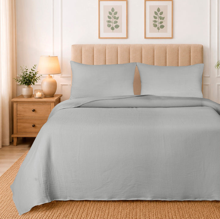 Plain Mulmul Bed Spread