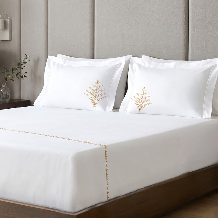 Golden Leaf Bedsheet Set