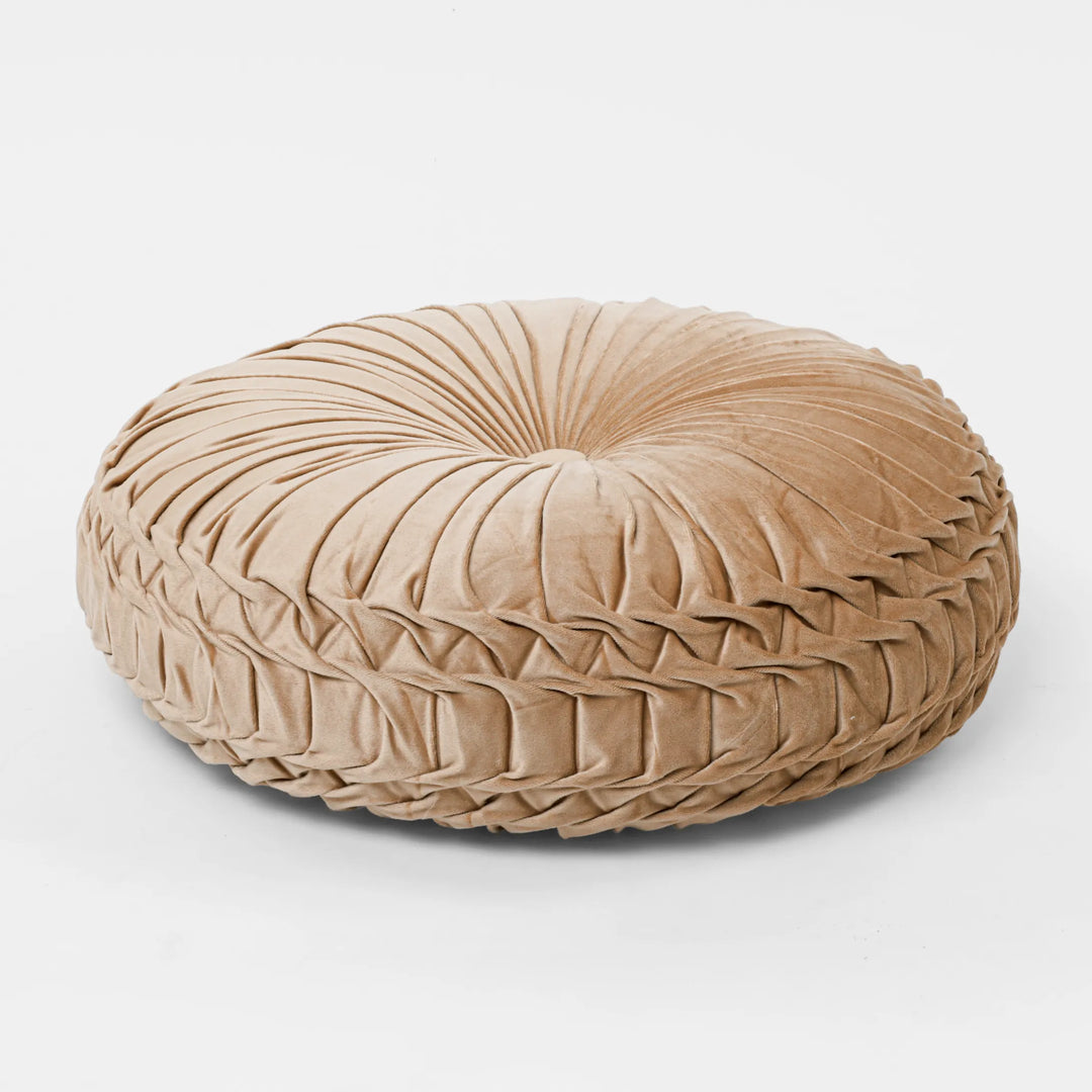 Velvet Pleated Pouffe