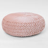 Velvet Pleated Pouffe Diameter- 70cm | Height - 25cm