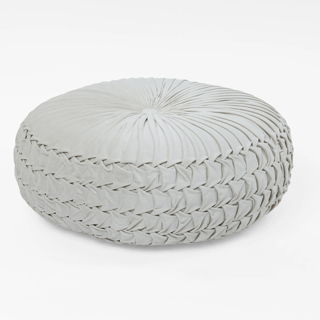 Velvet Pleated Pouffe Diameter- 70cm | Height - 25cm