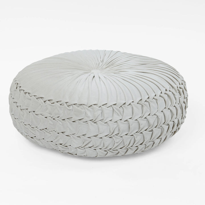 Velvet Pleated Pouffe Diameter- 70cm | Height - 25cm