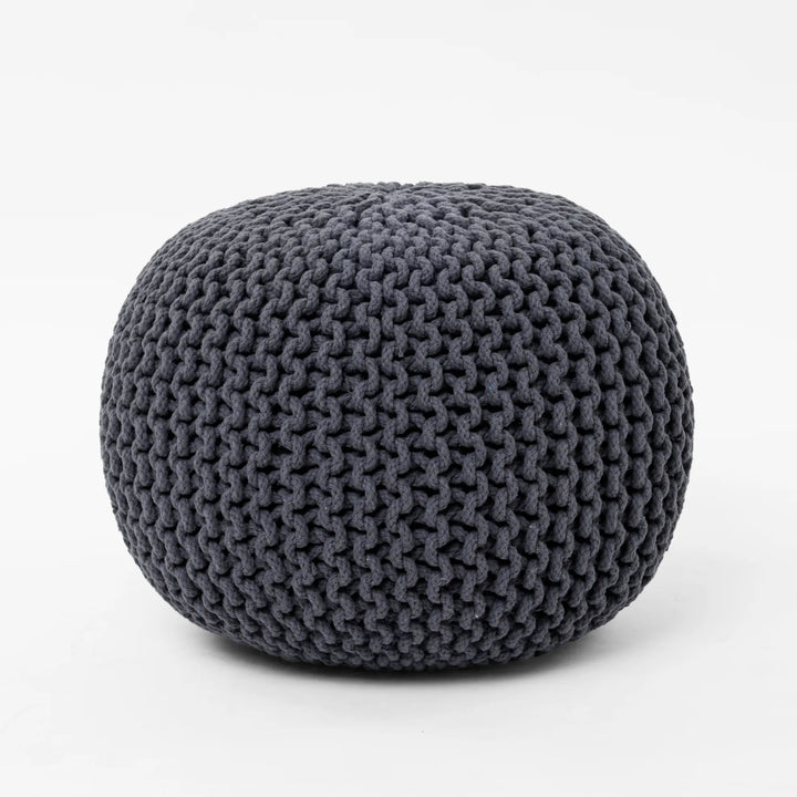 Round Knitted pouffe
