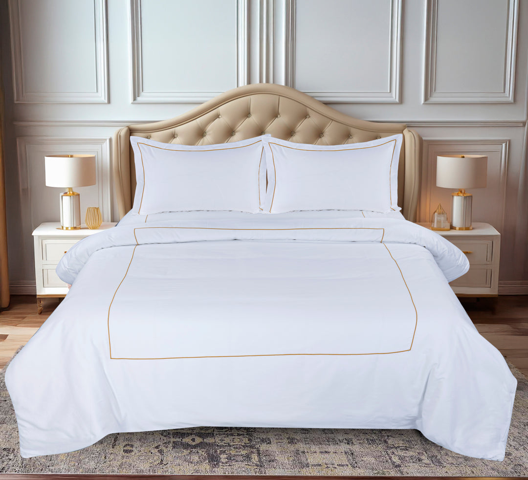 URBAN COUTURE - 300 TC  LINEN SET WITH LINE EMBROIDERY