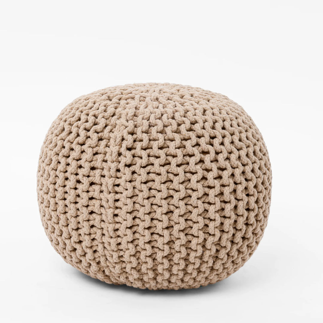 Round Knitted pouffe