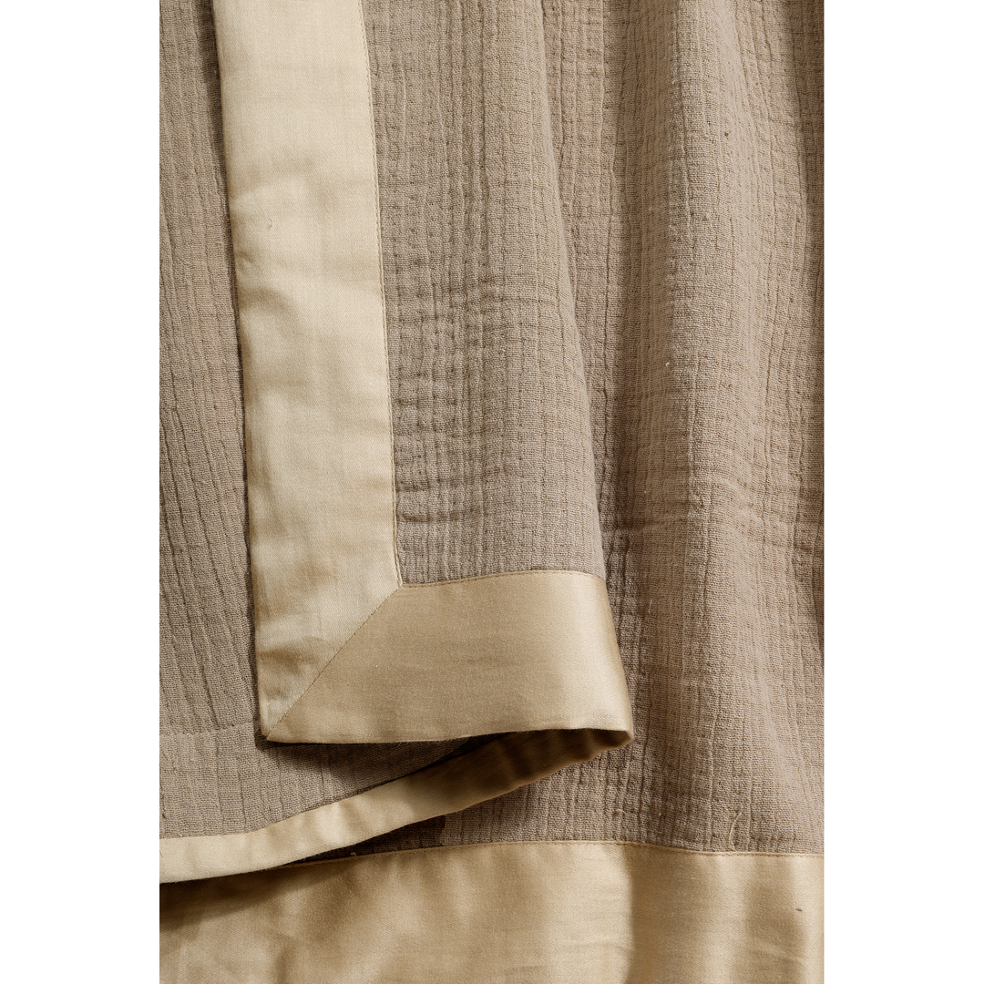 Dune Harmony Mulmul Bed Spread with Embroidered Cushion Covers