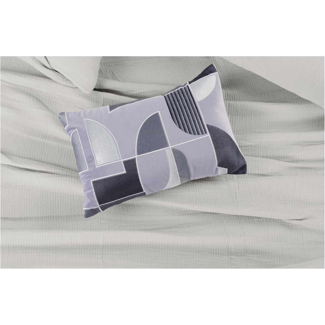 Silver Cloud Elan Mulmul Bed Spread with Embroidered Cushion Covers