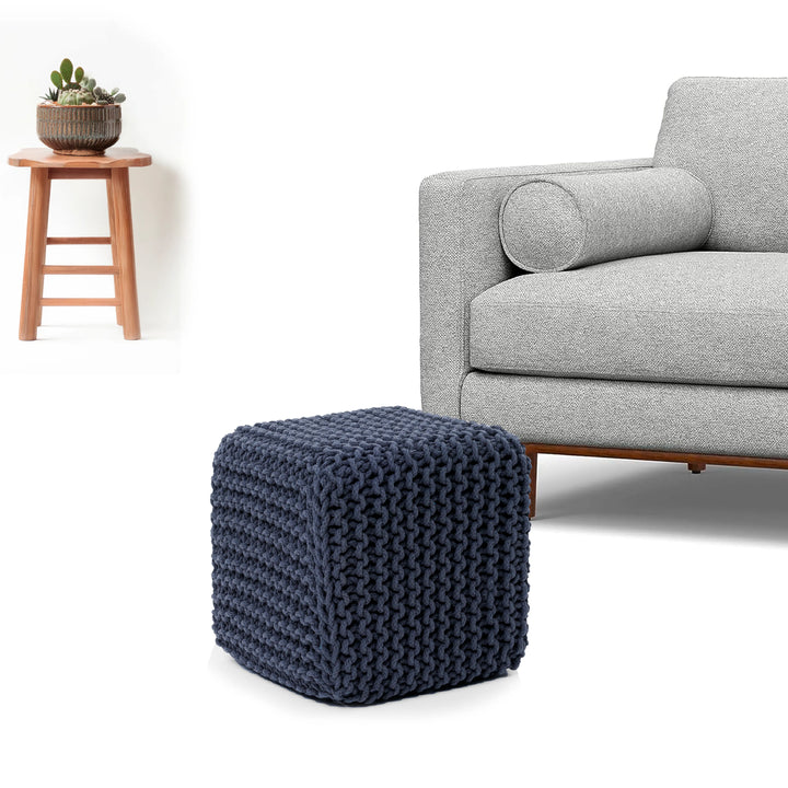Cube Knitted Footstool