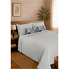 Silver Cloud Elan Mulmul Bed Spread with Embroidered Cushion Covers