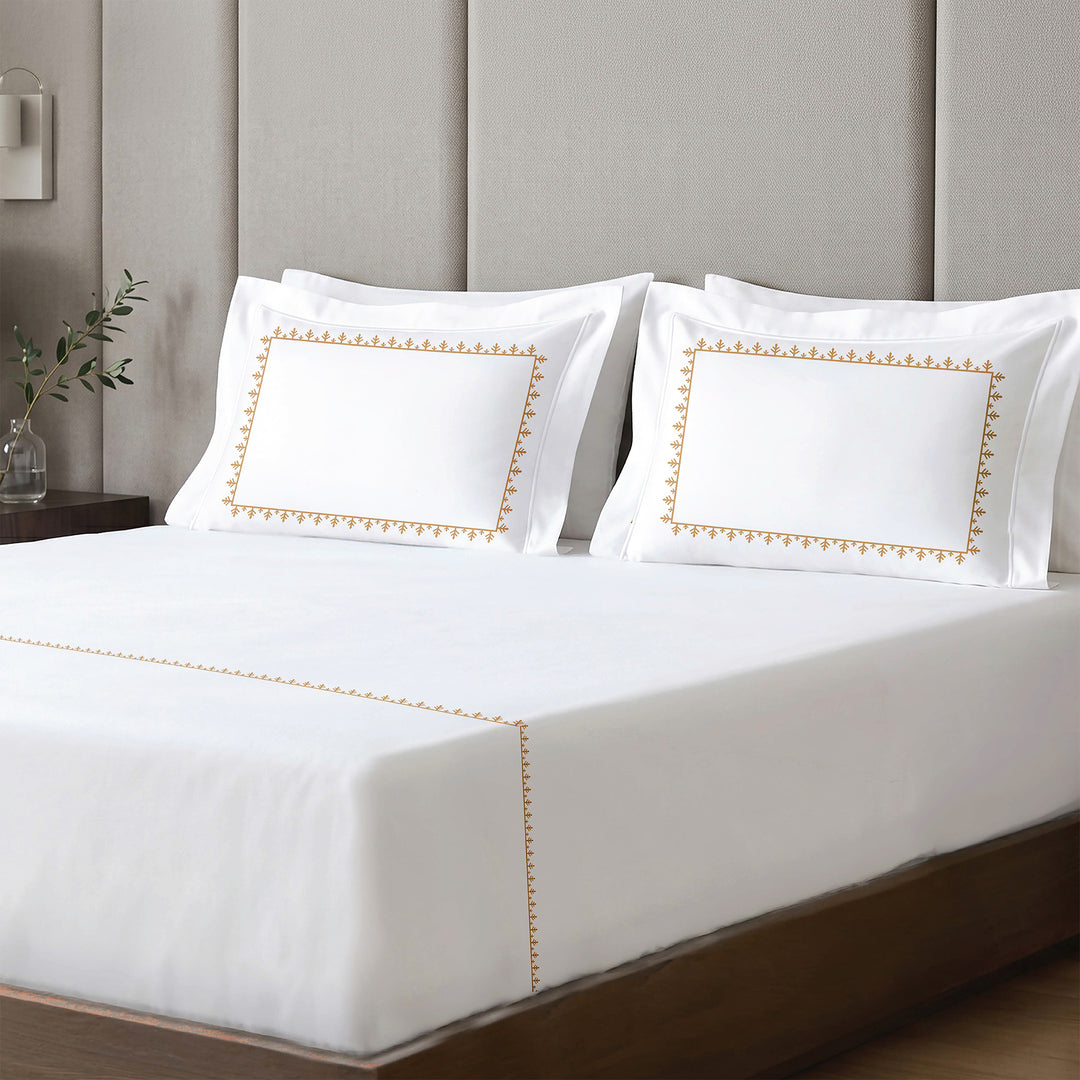 Golden Leaf Super King Bedsheet Set