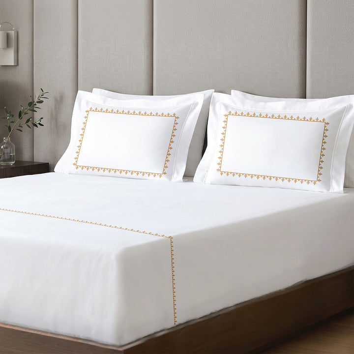 Golden Leaf Super King Bedsheet Set