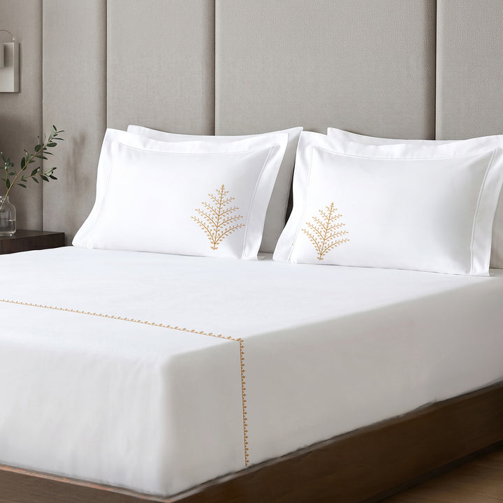 Golden Leaf Super King Bedsheet Set