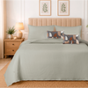 Silver Cloud Elan Mulmul Bed Spread with Embroidered Cushion Covers