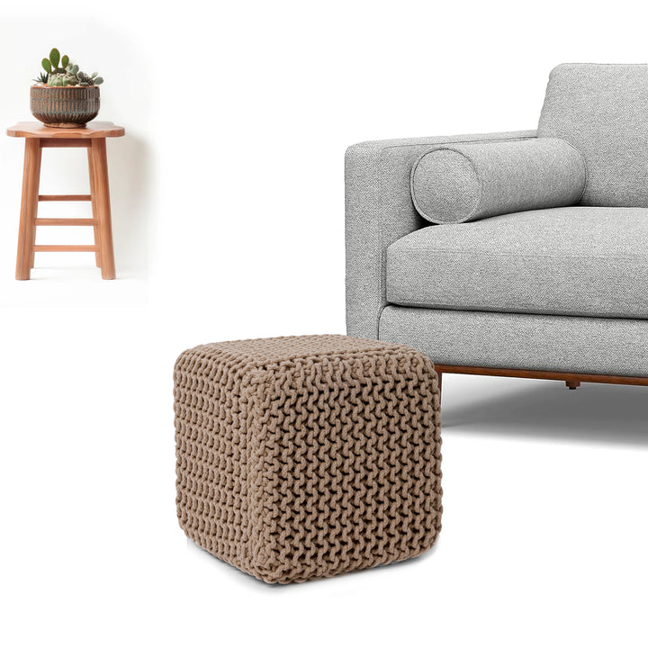 Cube Knitted Footstool