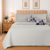Silver Cloud Elan Mulmul Bed Spread with Embroidered Cushion Covers