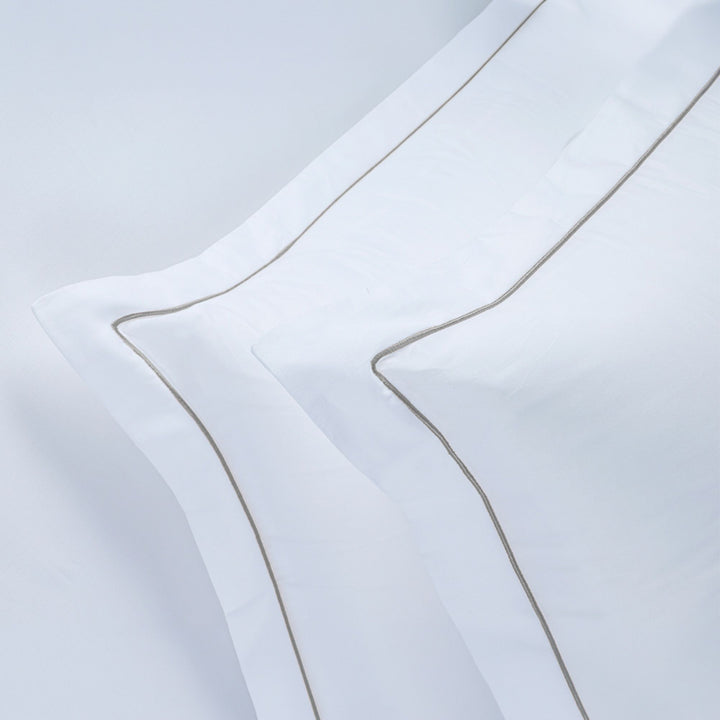 BED SHEET, DUVET COVER, PILLOW COVER SET WITH LINE EMBROIDERY
