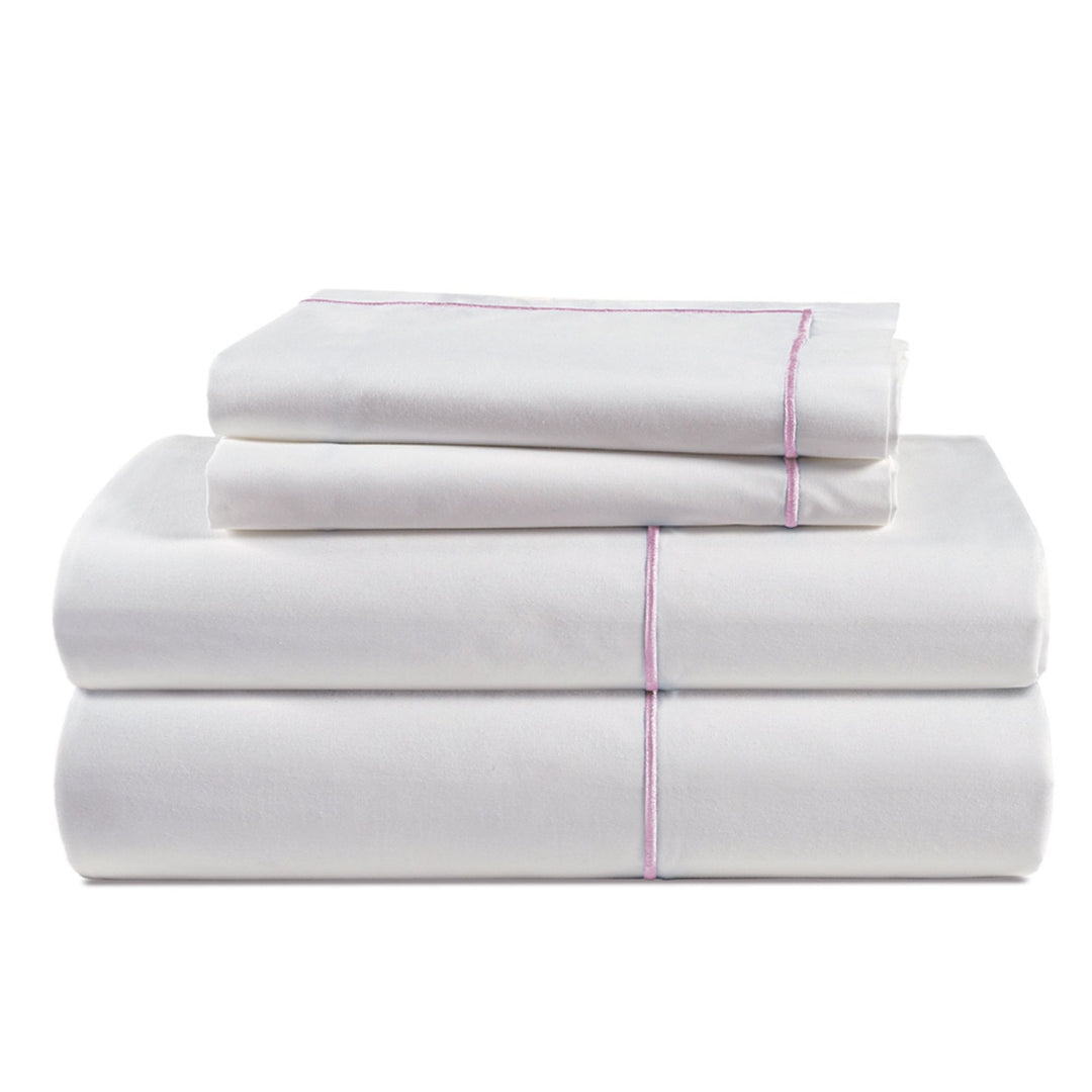 BED SHEET, DUVET COVER, PILLOW COVER SET WITH LINE EMBROIDERY