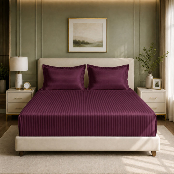 The Essence  - 350 TC Satin Stripe Bed Sheets