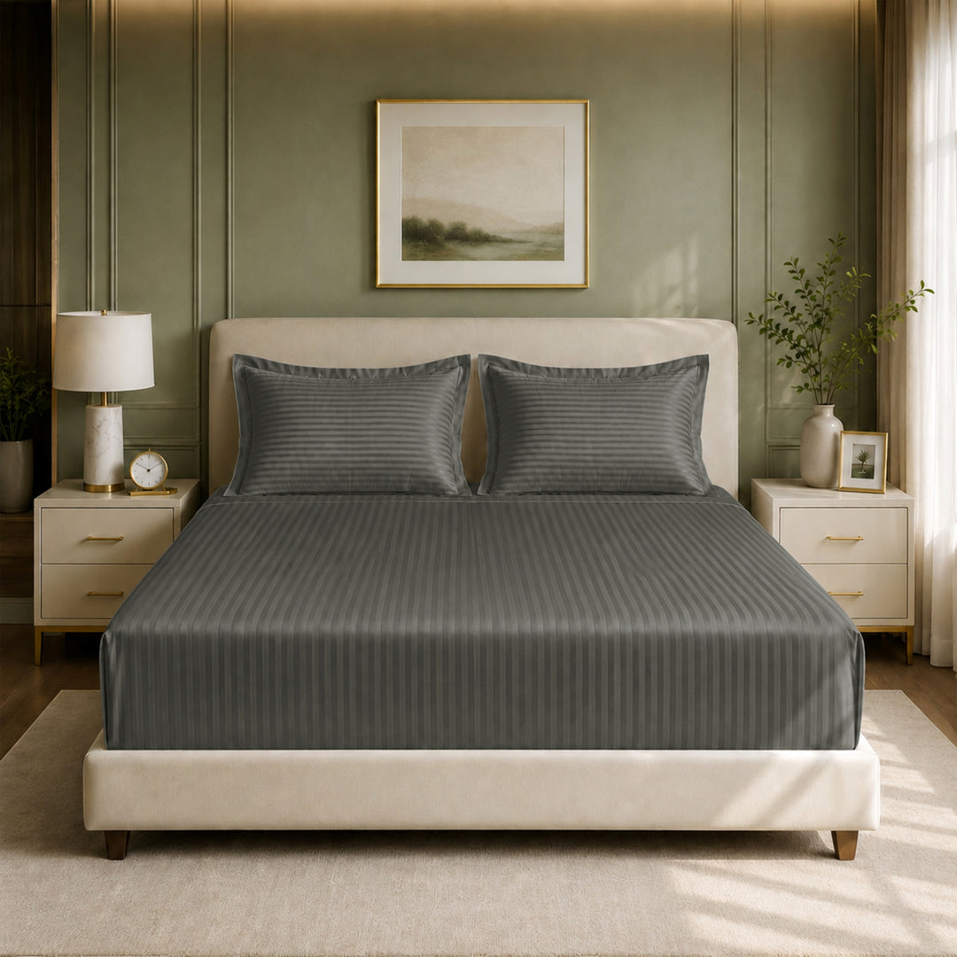 The Essence  - 350 TC Satin Stripe Bed Sheets
