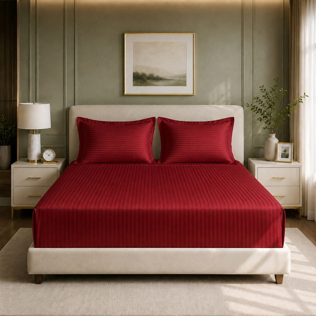 The Essence  - 350 TC Satin Stripe Bed Sheets