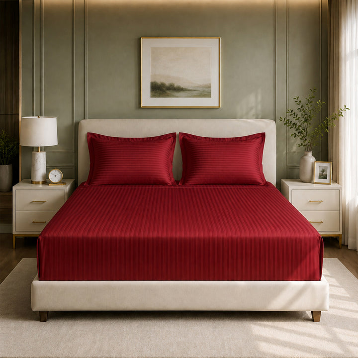The Essence  - 350 TC Satin Stripe Bed Sheets
