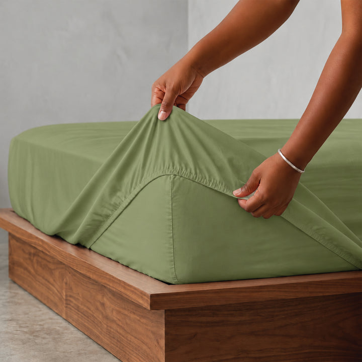Earth & Elegance  - 450 TC Mercerised Egyptian Cotton Fitted Bed Sheets
