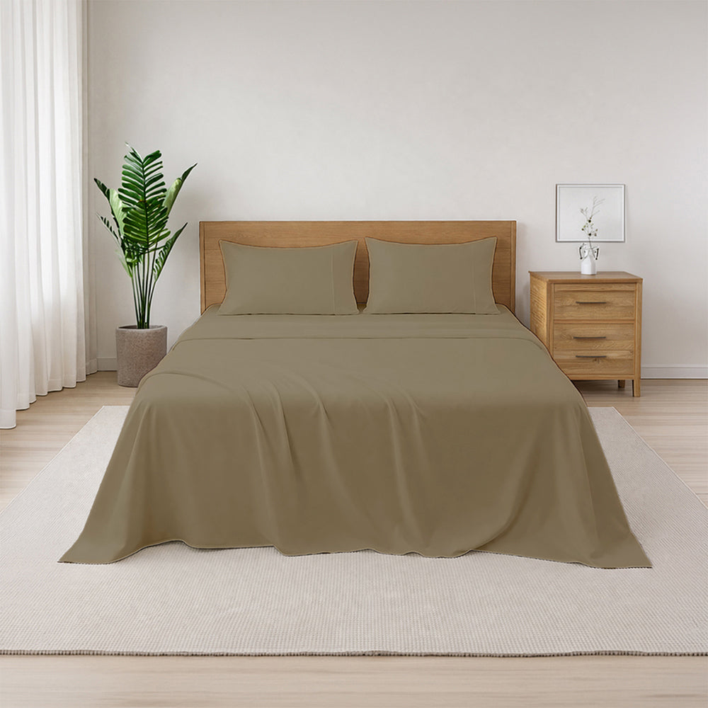 LAP OF LUXURY - 400TC 1CM SATIN STRIPE / PLAIN BED SHEET SETS