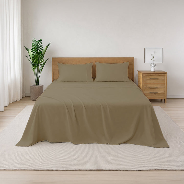 LAP OF LUXURY - 400TC 1CM SATIN STRIPE / PLAIN BED SHEET SETS