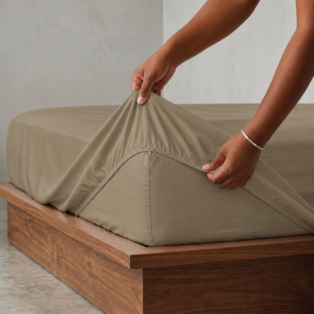 Earth & Elegance  - 450 TC Mercerised Egyptian Cotton Fitted Bed Sheets
