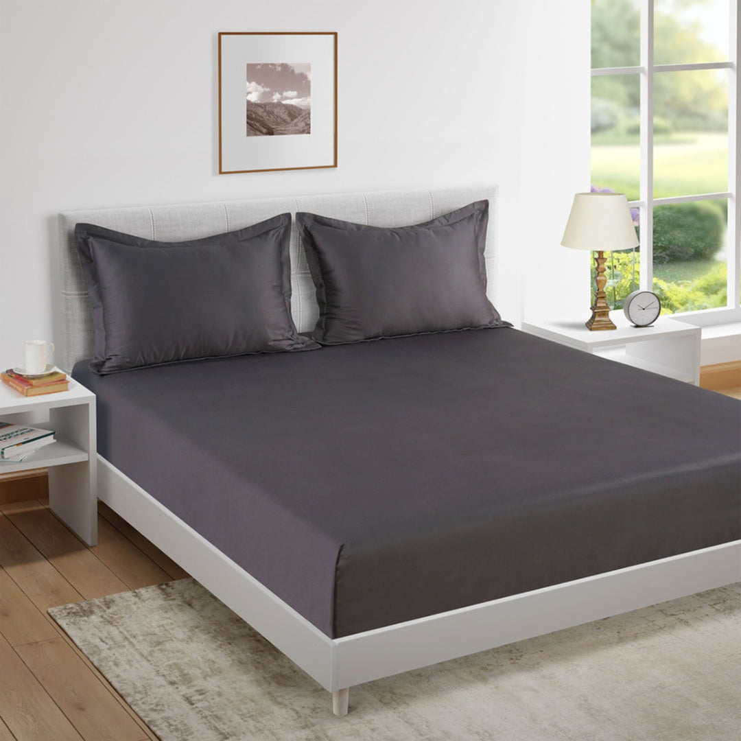 HIGH LIVING - 300TC 1CM SATIN STRIPE / PLAIN BED SHEETS