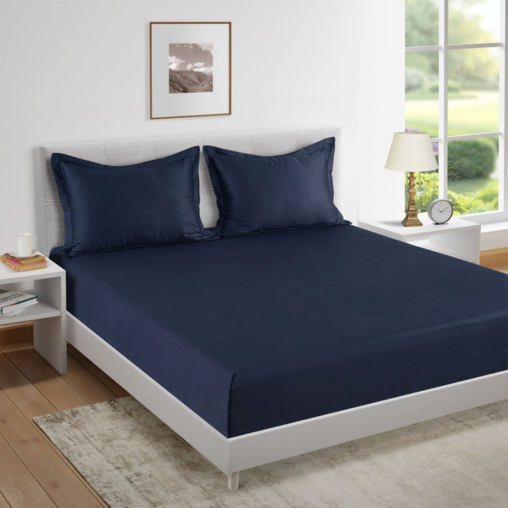 HIGH LIVING - 300TC 1CM SATIN STRIPE / PLAIN BED SHEETS