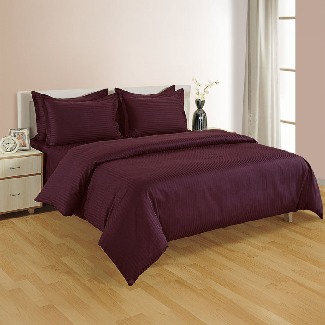 HIGH LIVING - 300TC 1CM SATIN STRIPE / PLAIN DUVET COVERS