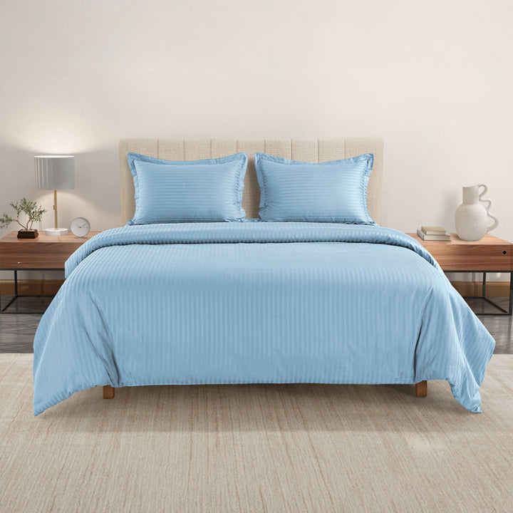 HIGH LIVING - 300TC 1CM SATIN STRIPE / PLAIN DUVET COVERS