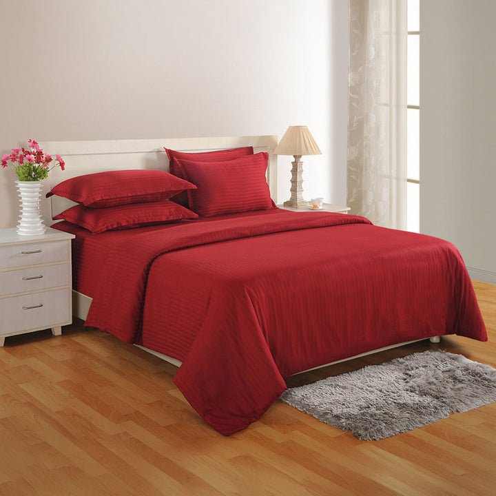 HIGH LIVING - 300TC 1CM SATIN STRIPE / PLAIN DUVET COVERS