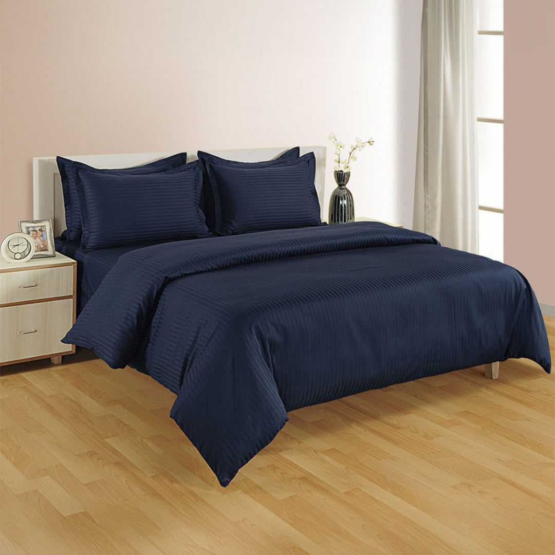 HIGH LIVING - 300TC 1CM SATIN STRIPE / PLAIN DUVET COVERS