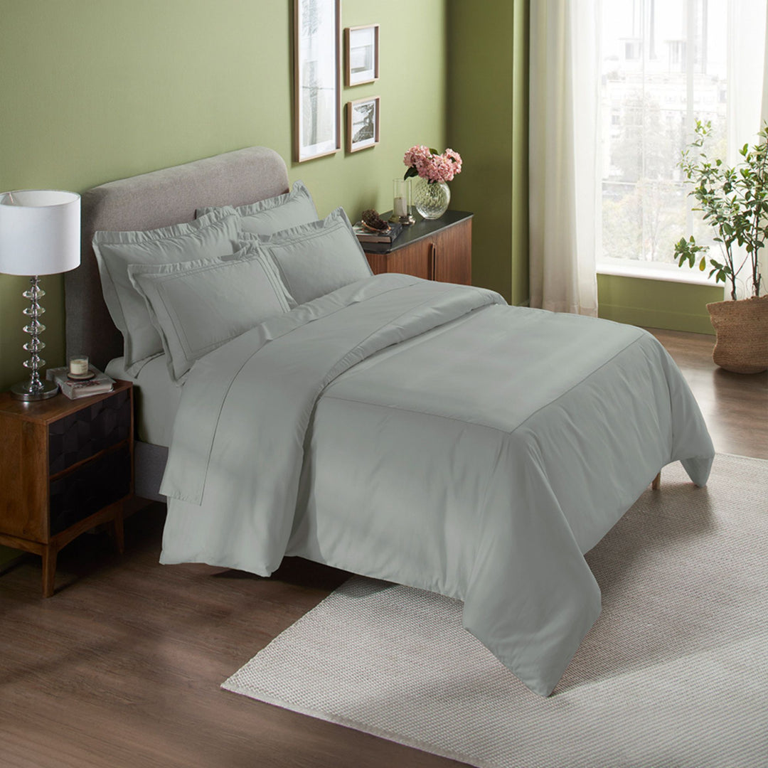 INDULGE - BED SHEET, DUVET COVER, PILLOW COVER SET WITH LINE EMBROIDERY