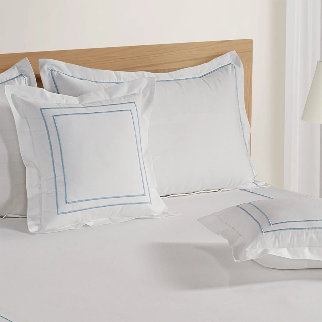 INDULGE - CUSHION COVERS WITH DOUBLE LINE EMBROIDERY ENVELOPE STYLE