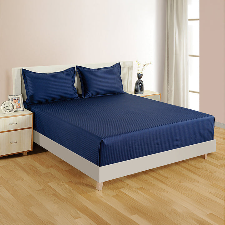 PLEASURE 210TC 1CM SATIN STRIPE / PLAIN BED SHEETS