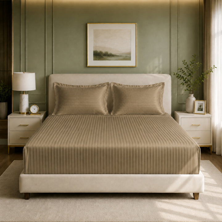 The Essence  - 350 TC Satin Stripe Bed Sheets