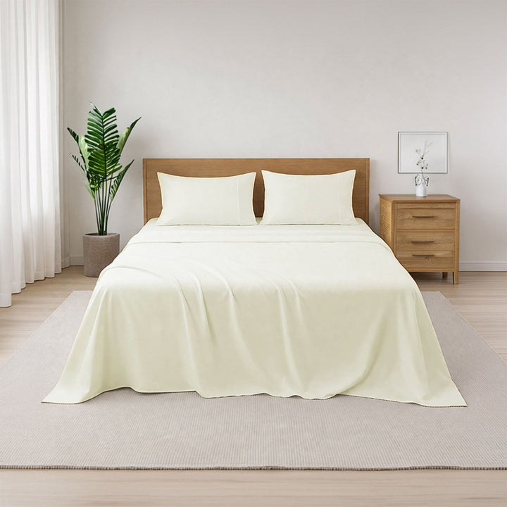 LAP OF LUXURY - 400TC 1CM SATIN STRIPE / PLAIN BED SHEET SETS