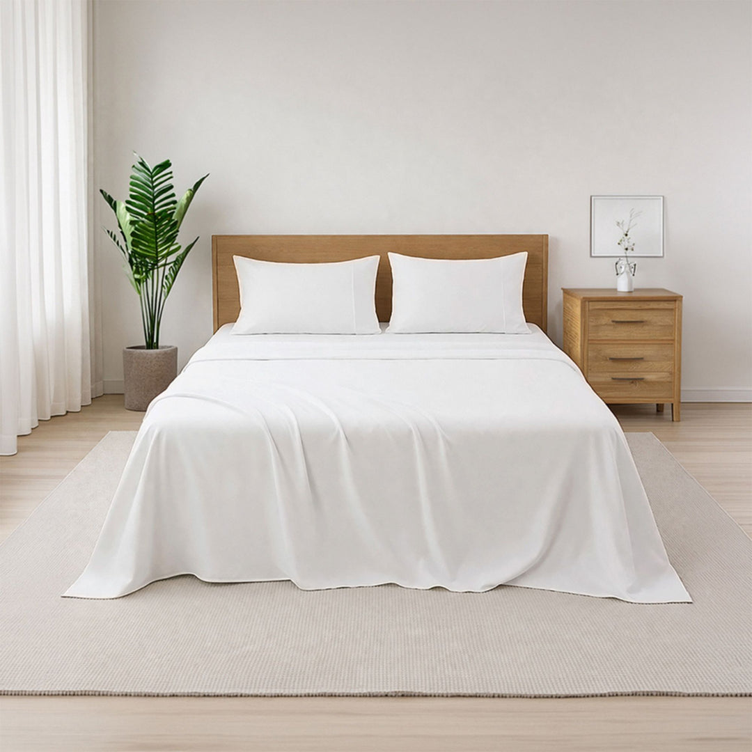 LAP OF LUXURY - 400TC 1CM SATIN STRIPE / PLAIN BED SHEET SETS