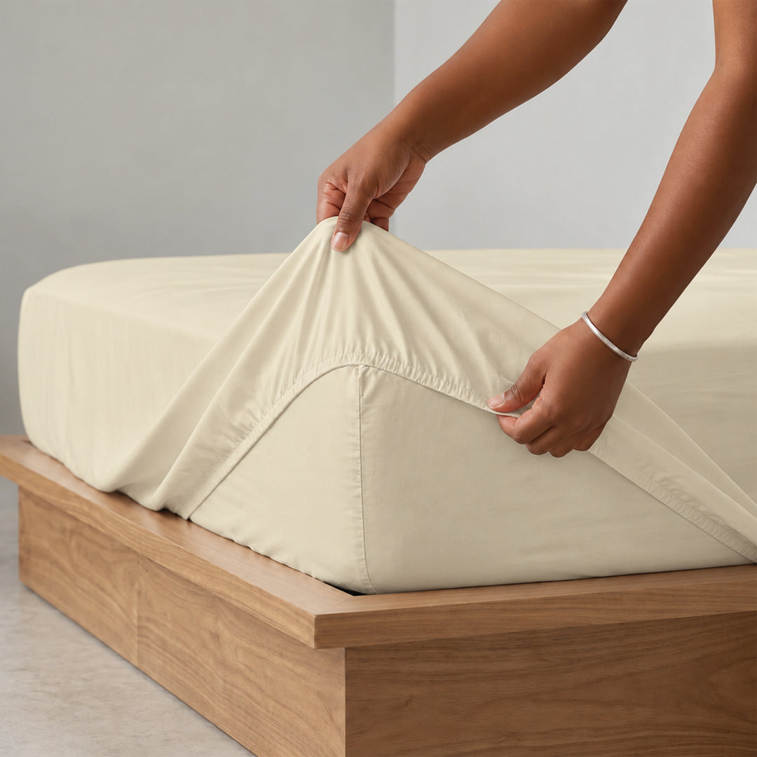 Earth & Elegance  - 450 TC Mercerised Egyptian Cotton Fitted Bed Sheets