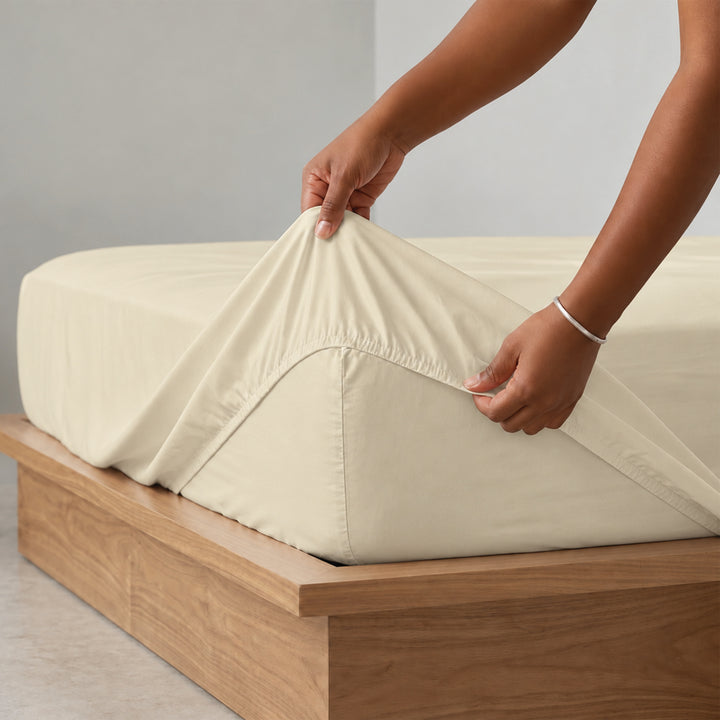Earth & Elegance  - 450 TC Mercerised Egyptian Cotton Fitted Bed Sheets