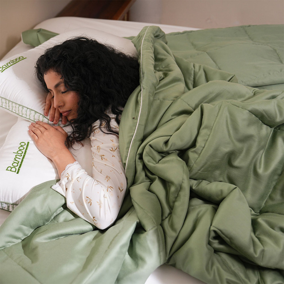 Pure Bamboo Duvet — King / Laurel Green